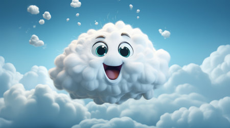 Rainy season Generative AI cartoon style3D Generative AIの素材