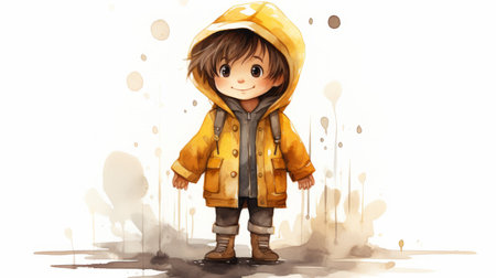 Watercolor Rainy season Generative AIの素材