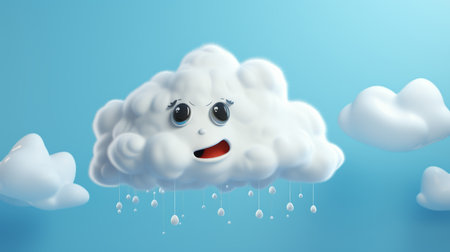 Rainy season Generative AI cartoon style3D Generative AIの素材