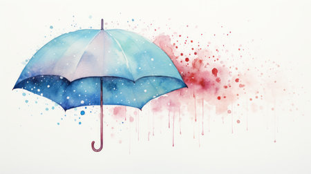 Watercolor Rainy season Generative AIの素材