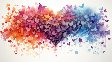 Pride Month and Day love conquers all 1 June watercolor style Generative AIの素材