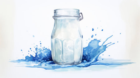 World Milk Day June 1 watercolor style Generative AIの素材