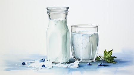 World Milk Day June 1 watercolor style Generative AIの素材