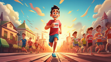 world running day 3 june 3D Generative AIの素材