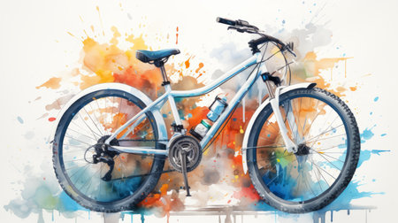 Bicycle World June 3 watercolor style Generative AIの素材