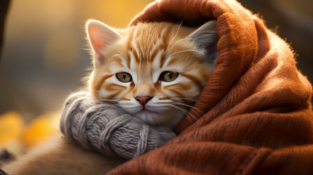 International Cat Hugging Day, June 4th Generative AIの素材
