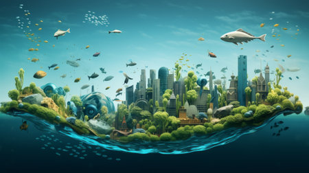 World Oceans Day June 8 3D Generative AIの素材