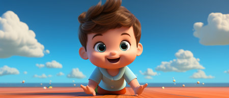 baby cartoon 3D realistic rendering Generative AIの素材