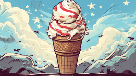 Ice Cream Day USA July 21 Generative AIの素材
