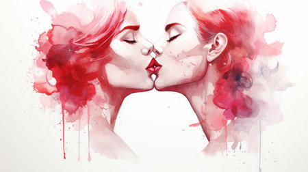 International Kissing Day July 6th Generative AIの素材