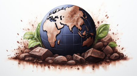 watercolor World Chocolate Day July 07 Generative AIの素材