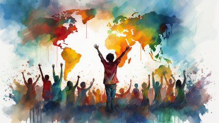 watercolor World Youth Skills day 15th July Generative AIの素材
