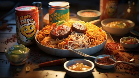 Instant Noodles Day August 25 Generative AIの素材