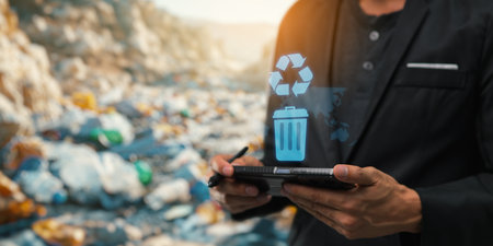 Recycle garbage, plastic bags, plastic bottles, plastic glasses, glass bottles, paper, scrap metal, love the earth, reduce pollution, reduce pollution.の写真素材