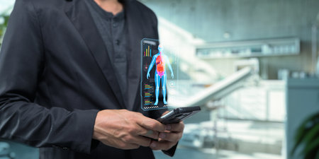 body organ, scan to check physical health, treat illnessの写真素材