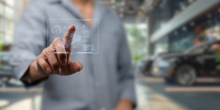 UI window showing electric car production and sales and purchasing electric cars in use. EV Carの写真素材