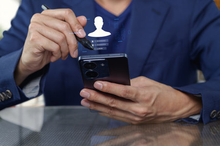 Access your account securely by logging in as a system memberの写真素材