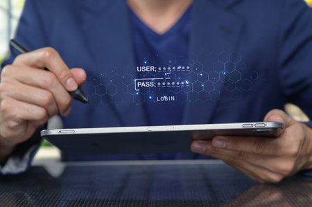 Access your account securely by logging in as a system memberの写真素材