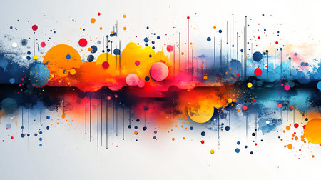 Vibrant abstract vector illustration featuring a dynamic blend of colors and shapes. Perfect for modern design projects and creative backgrounds.の写真素材
