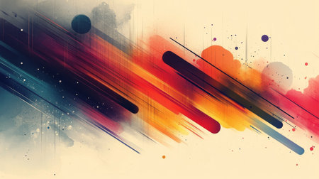 Explore this vibrant abstract vector illustration featuring colorful splashes and dynamic lines. Perfect for creative projects and modern designs.の写真素材