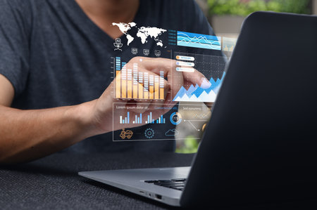 Discover the intersection of technology and sustainability in data visualization. This image showcases modern analytics tools enhancing productivity and insights.の写真素材