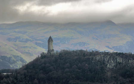 The Wallace Monument at Stirling in Scotlandの写真素材