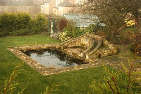 Pond and Greenhouseの写真素材