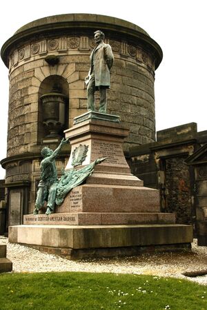 This memorial in the Old Calton Burial Ground in Edinburgh, Scotland was raised in remembrance of the Scottish American Soldiers who fought in the American Civil War. This is the only memorial dedicated to the American Civil War outside the USAのeditorial素材