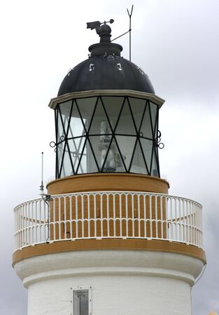 The light on top of Chanonry Point Lighthouse, Scotlandの写真素材