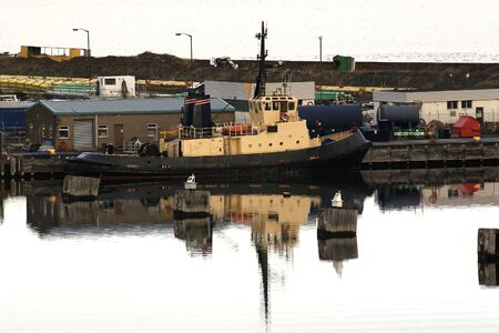 A tug for used for guiding ships into Leith Harbour, Scotlandの写真素材