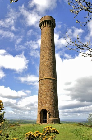 This tower on Byres Hill was built in 1824 in memory of Sir John Hope, 4th Earl of Hopetoun 1765 - 1823の写真素材