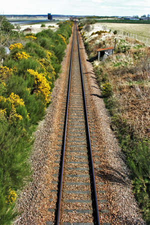 Rail Track at Inverness Airport, Scotlandの写真素材