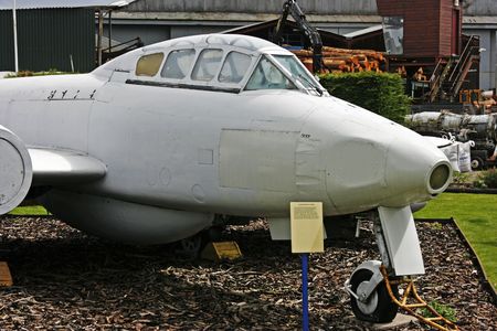 The Meteor was the first jet fighter aircraft flown by the British RAFの写真素材