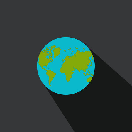 world flat art style, world simple art, with long shadowの写真素材