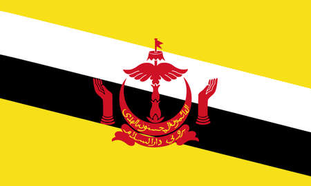 Flag of Brunei. Illustration vector of Brunei Flag. EPS10のイラスト素材