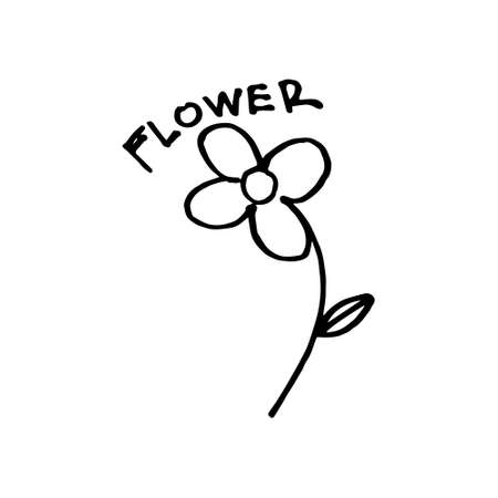 illustration vector of flowers. hand drawn one line flower drawing. botanical art. abstract flower illustration. EPS10のイラスト素材
