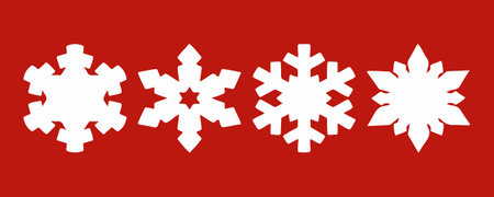 snowflake set. Icon set of snowflake. Icons in line style. Winter flat vector elements. snowflake vectorのイラスト素材