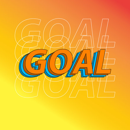 Vector Goal word in retro style. full color. Goal text. EPS10のイラスト素材