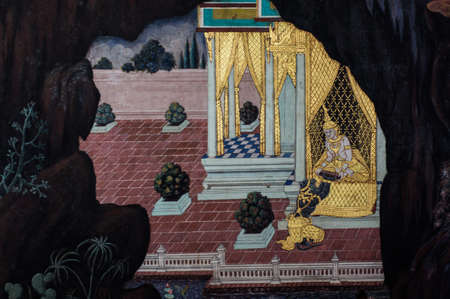 Paint in Wat pra kaew, Grand palace ,Bangkok,Thailand の写真素材