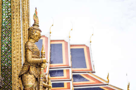 Giants statue at wat pra keaw in Bangkok Thailandの写真素材