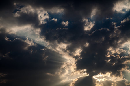 Blue Sky, white clouds and sun light for Bangkok Thailand