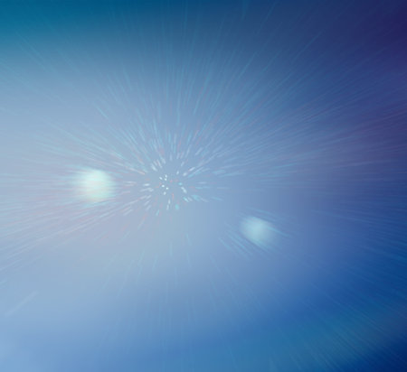 abstract blue background with rays and bokeh defocused lights
