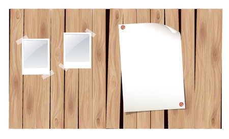 Blank paper on the wooden background. Eps 10 vector file.のイラスト素材