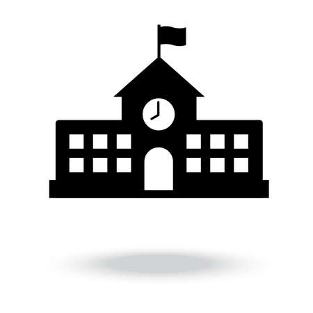 High school building icon vectorのイラスト素材