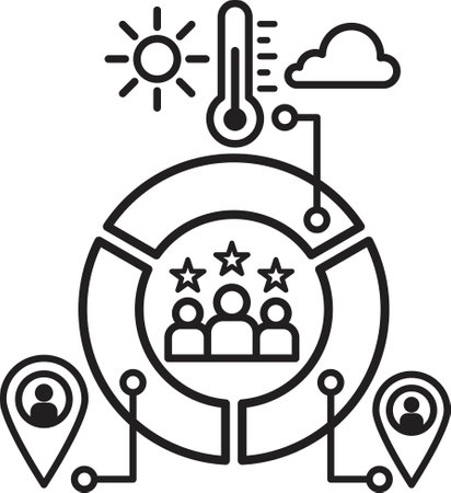 geographic customer segmentation icon vectorのイラスト素材