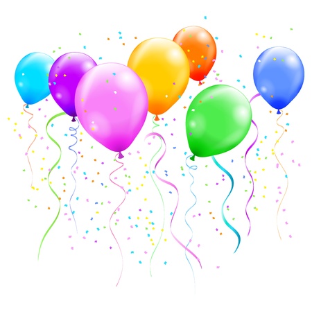 Vector illustration of balloons contains a transparency effects and gradients  no mesh   EPS 10 のイラスト素材