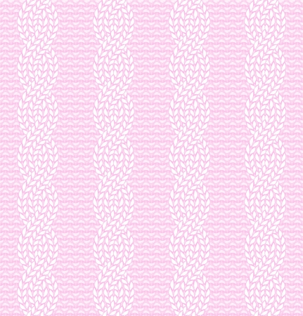 Vector illustration of knitted seamless pattern in pink colors, eps 8 のイラスト素材