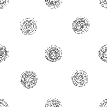 Polka dot seamless pattern. Simple abstract background. Monochrome hand drawn texture. Vector black and white illustration can be used for fashion textile, wrapping paper, wallpaper, fabric prints.の写真素材