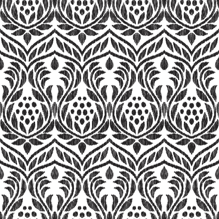Vector baroque seamless pattern. Bohemian style. Impressive fashion print. Scribble effect. Luxury ornament.のイラスト素材