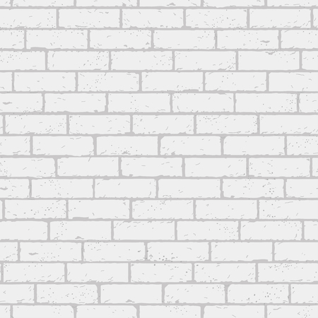 White and gray wall brick background. Rustic blocks texture template. Seamless pattern. Vector illustration of building block.のイラスト素材